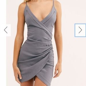 Free People Dylan Mini Slip Dress Grey XS